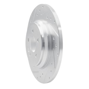 Mercedes-Benz ML430 Brake Rotor (1) - Rear Left - R1 Concepts - Drilled & Slotted - Silver - `00-`05